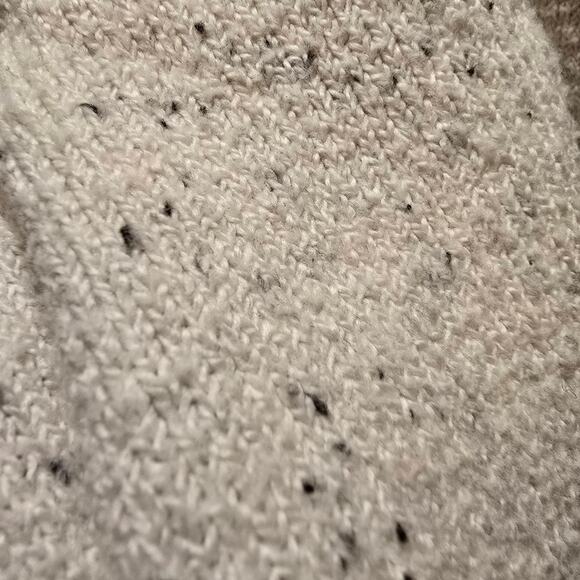 Loft cream colored black speckled knit turtleneck sweater oversized boxy XS - Picture 8 of 12